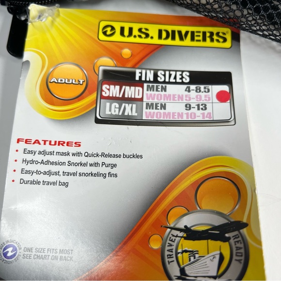 U.S. Divers Proflex Adults Snorkel Fins - Pink/Grey Small Size 4.5-8.5 New - Picture 6 of 6